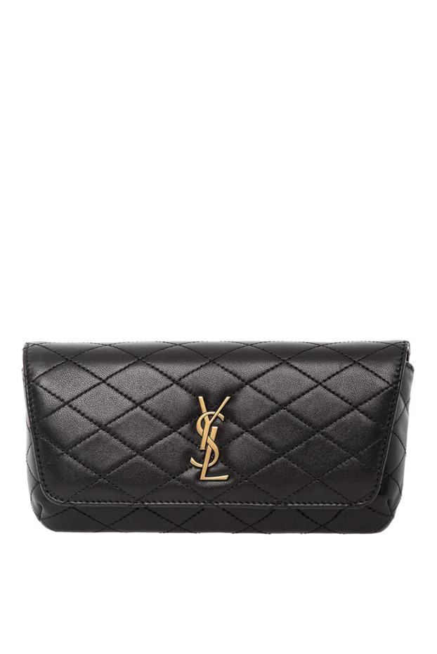 Черный клатч Gaby из гладкой стеганой кожи - фото 1