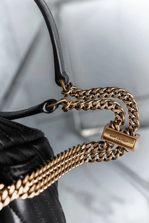 Saint Laurent стеганый рюкзак joe черный из натурально кожи с логотипом 190909 - фото 2