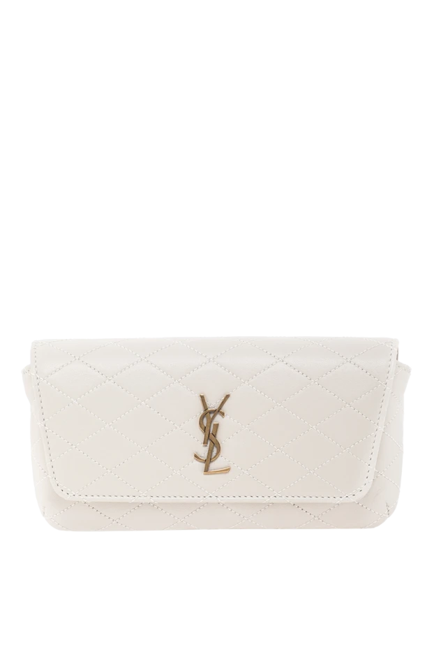 Gaby white quilted women's phone bag - photo 1