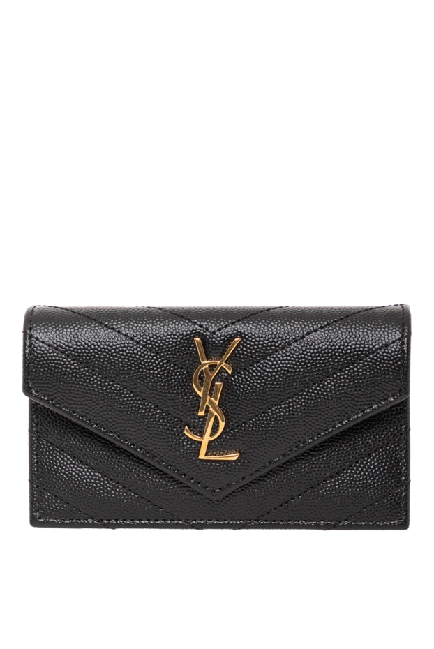 Чехол для визитных карт Cassandre черный из кожи - фото 1