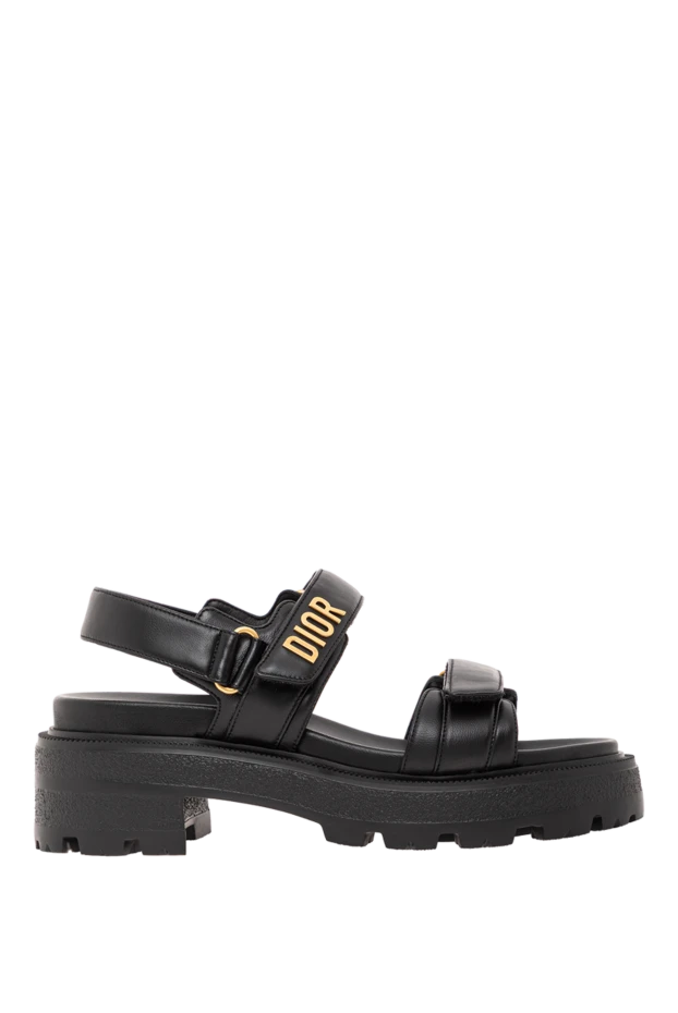 Кең белдіктері мен платформасы бар жұмсақ былғары сандалдар - фото 1