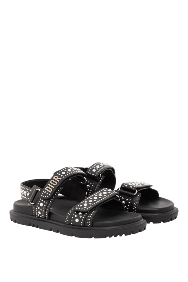 Dior black leather sandals with silver studs 190939 - photo 3