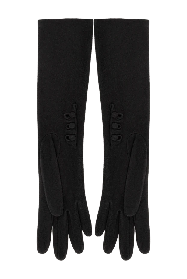 Dior перчатки длинные чёрные из замши с пуговицами
 190947 - фото 3