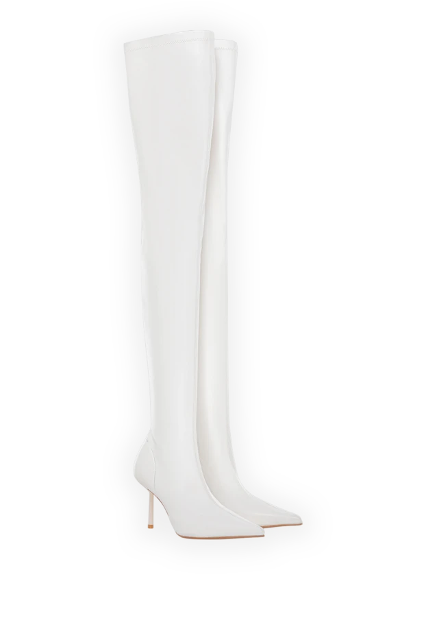 Le Silla высокие ботфорты до бедра с заострённым носком белого цвета 190956 - фото 3