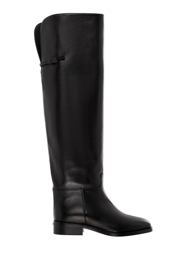 Charlotte black nappa leather boots with buckle - photo 1