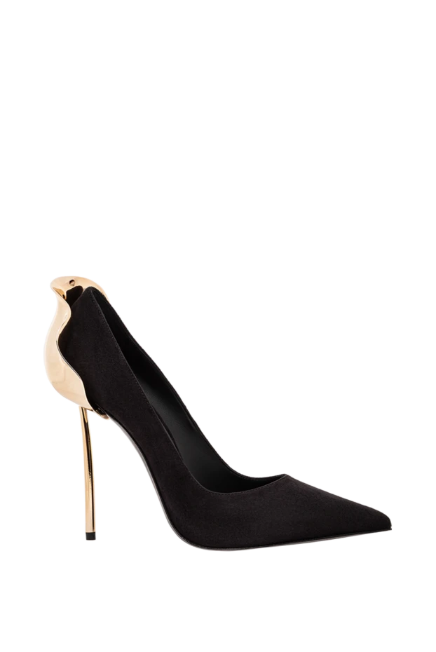 Petalo қара күдері мен бұзау терісінен жасалған алтын түсті өкшесі бар помпалар - фото 1