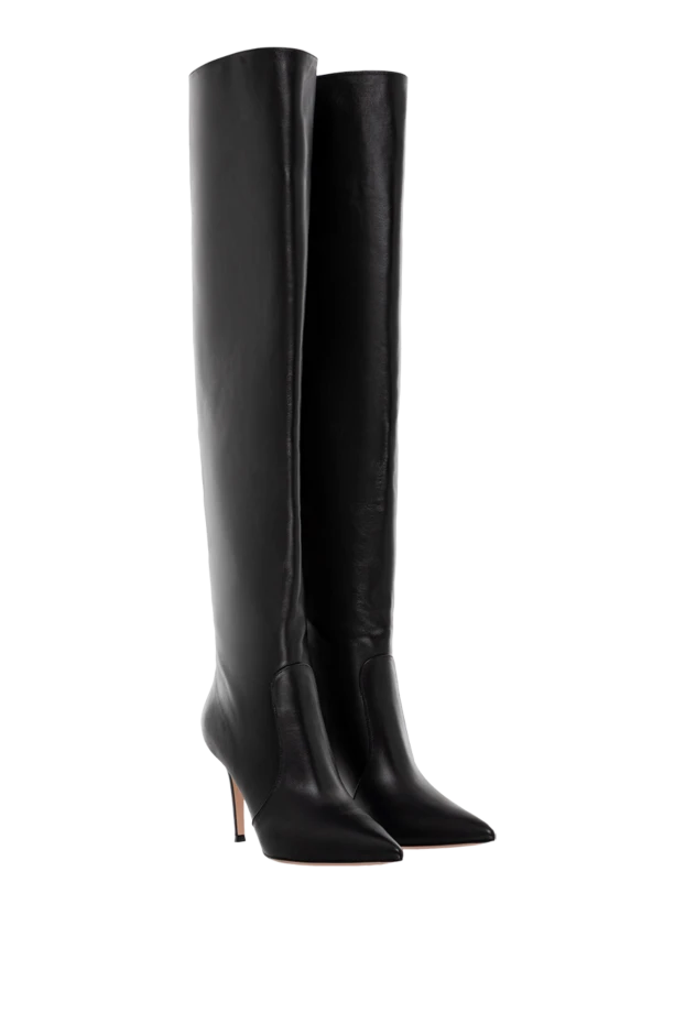 Gianvito Rossi остроносые черные ботфорты hansen cuissard из кожи наппа 190967 - фото 3