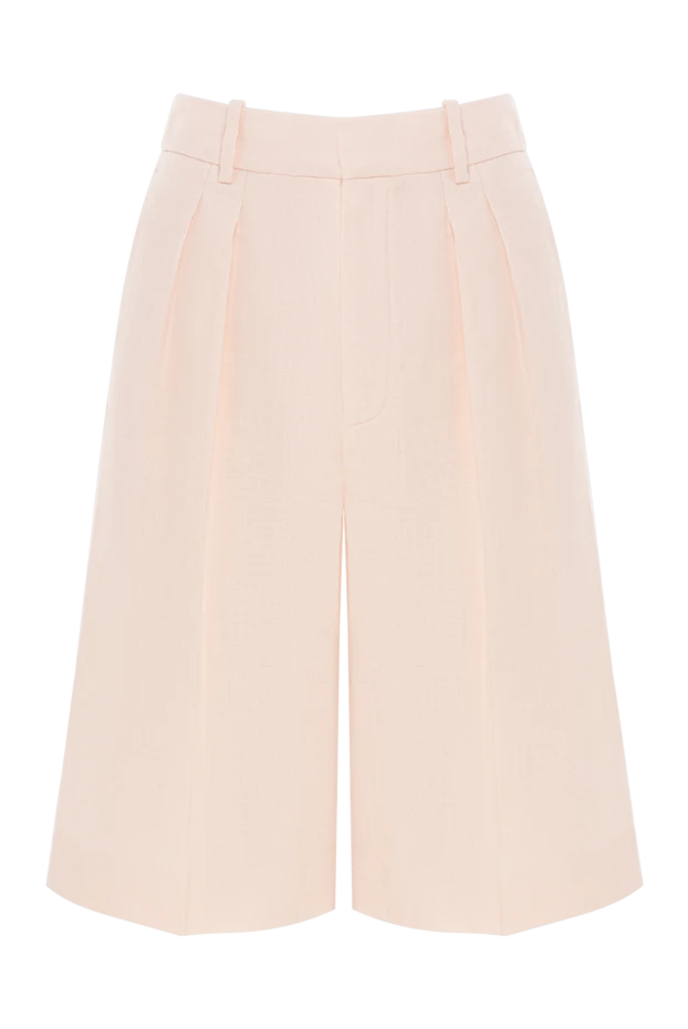 Нәзік шабдалы реңкіндегі зығыр және жүннен жасалған әйелдер шорттары - фото 1