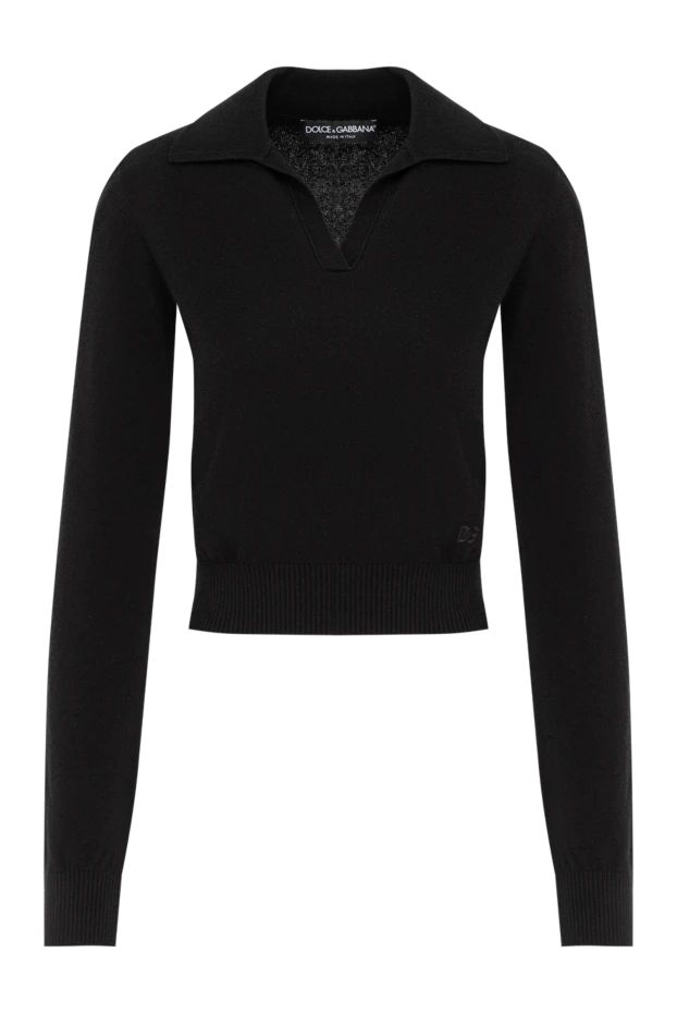 Dolce & Gabbana трикотажное поло из кашемира черное без застежки
190985 - фото 1