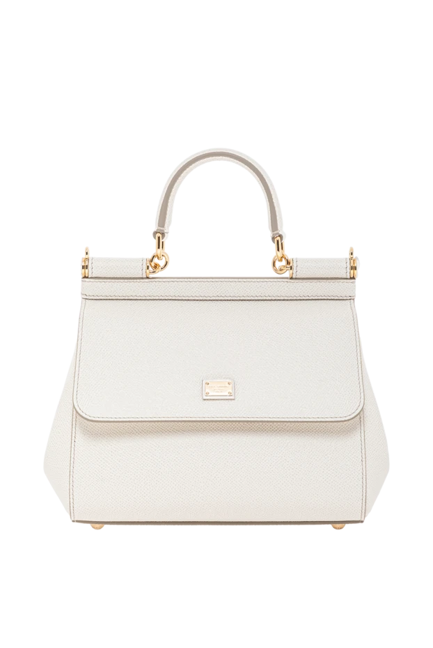 Dolce & Gabbana ақ түсті қысқа тұтқасы бар сицилия орташа өлшемді сөмке 190999 - фото 1