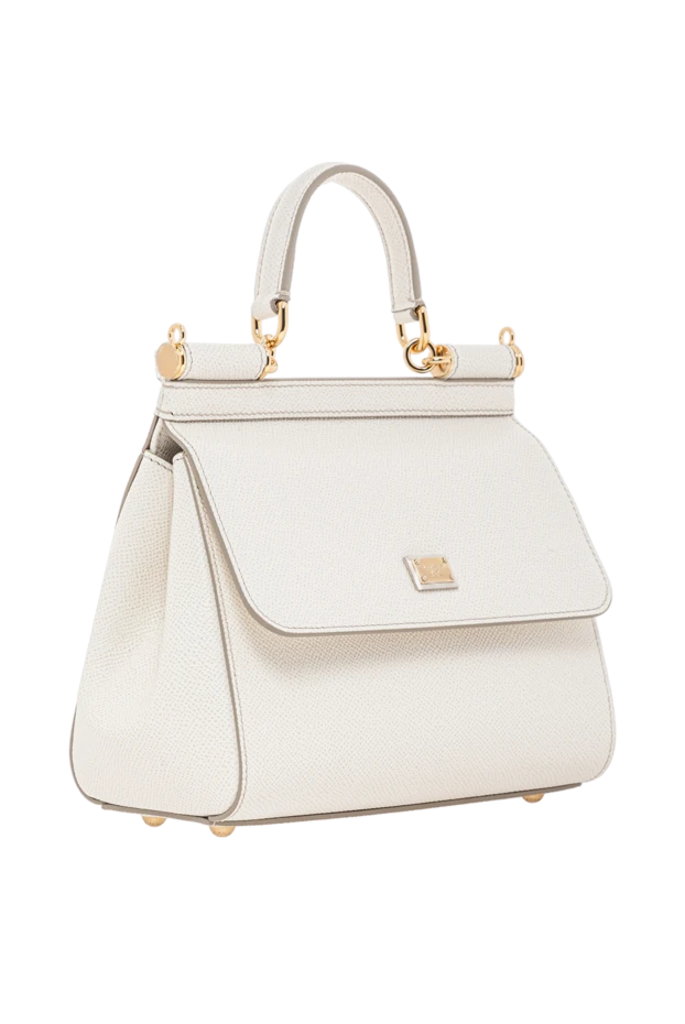 Dolce & Gabbana ақ түсті қысқа тұтқасы бар сицилия орташа өлшемді сөмке 190999 - фото 3