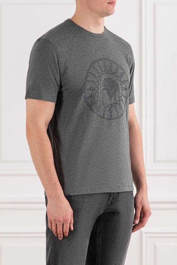 Stefano Ricci t-shirt made of melange cotton with a three-dimensional embossing on the chest 191060 - photo 3