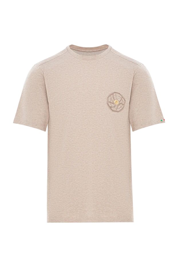 Stefano Ricci light beige soft cotton t-shirt with embroidery 191061 - photo 1