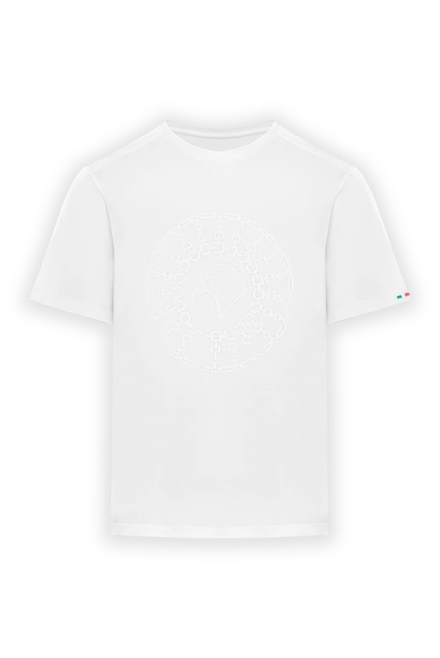 Stefano Ricci white cotton t-shirt with 3d embossing at the center 191064 - photo 1