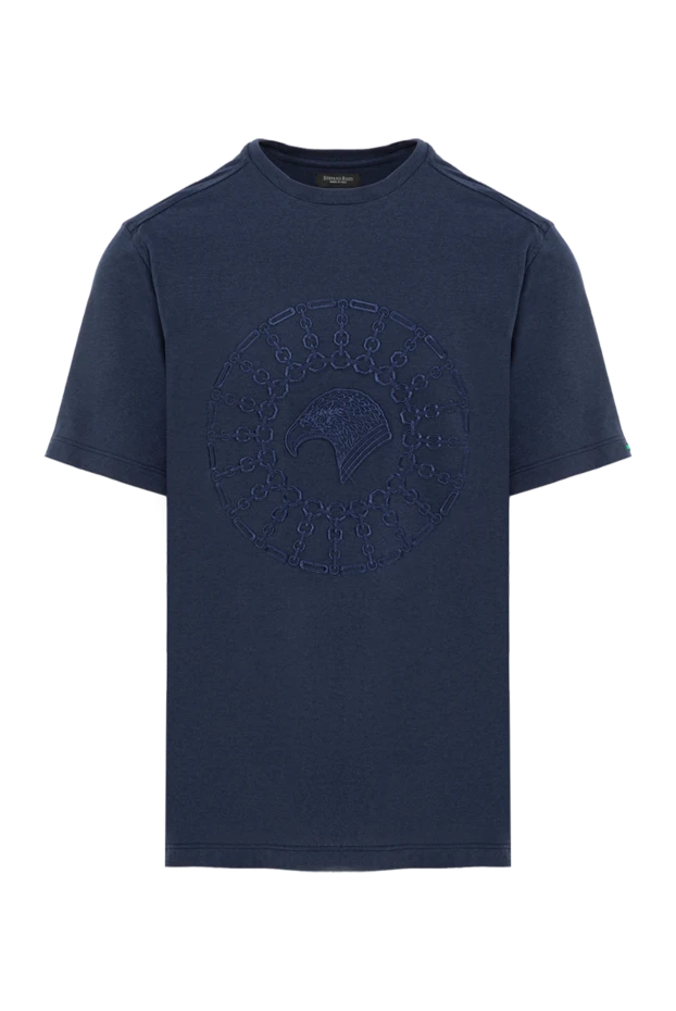 Stefano Ricci blue cotton and modal t-shirt with a raised pattern
191068 - photo 1