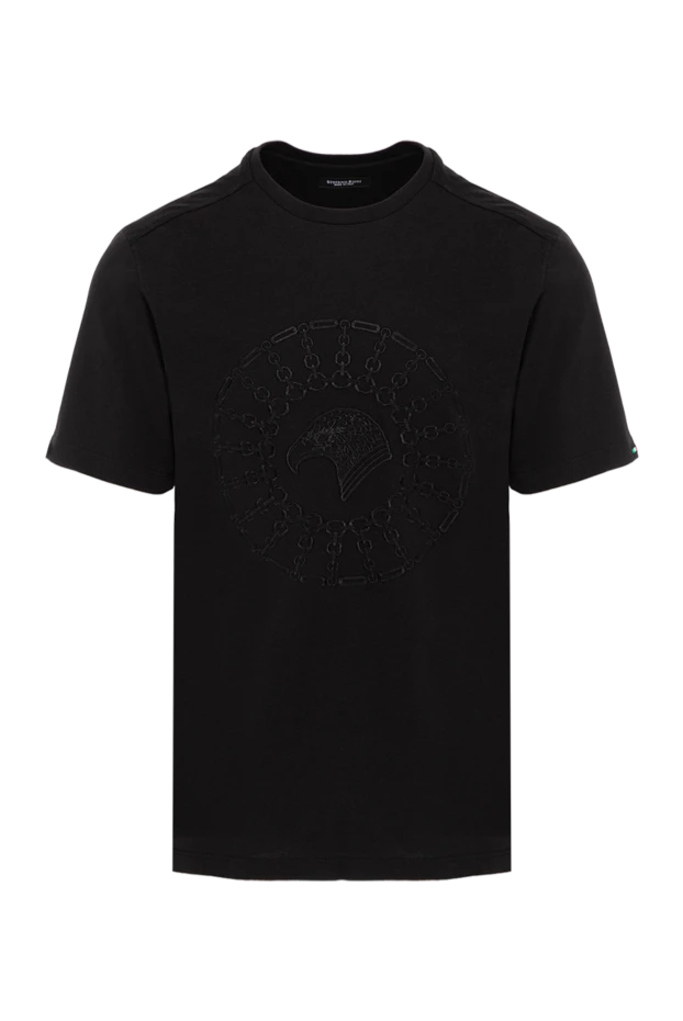 Stefano Ricci black cotton and modal t-shirt with embroidery 191069 - photo 1