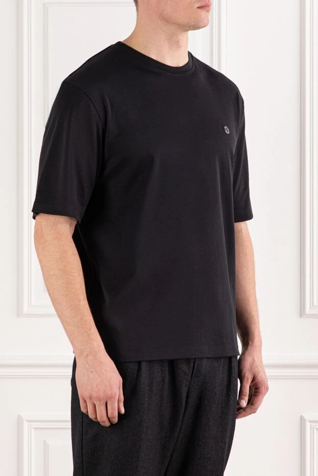 Stefano Ricci deep black t-shirt with metallic emblem 191076 - photo 3