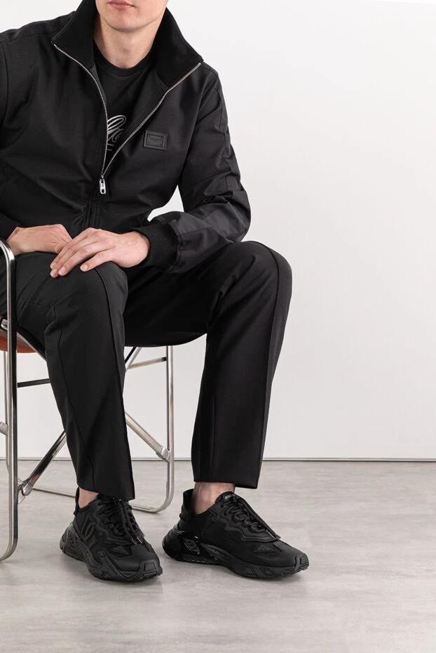 Dolce & Gabbana кроссовки day faster мужские черные из вискозного текстиля 191112 - фото 2