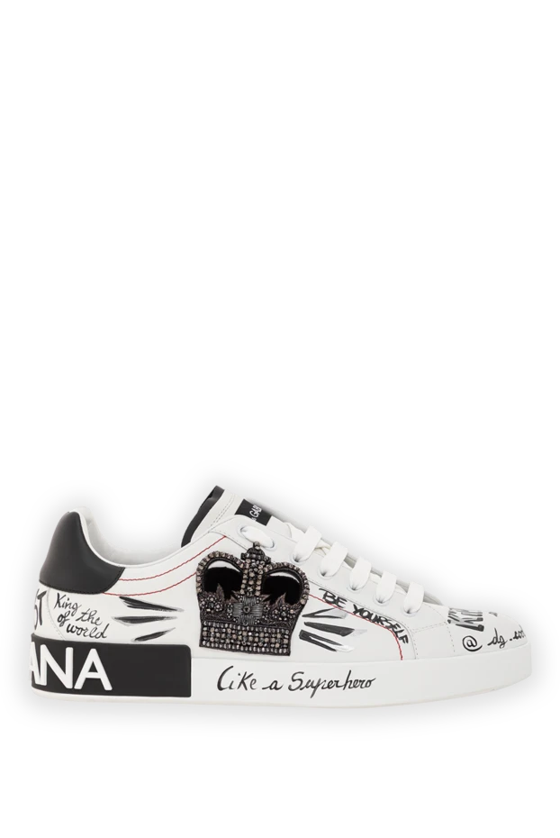 Portofino sneakers in white calfskin with digital printing - photo 1