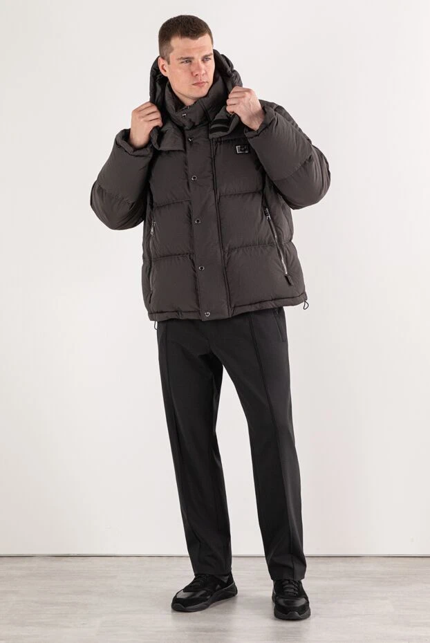 Dolce & Gabbana утепленная стеганая куртка-пуховик серого цвета с капюшоном 191116 - фото 2