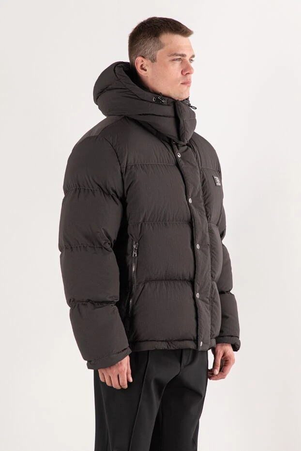 Dolce & Gabbana утепленная стеганая куртка-пуховик серого цвета с капюшоном 191116 - фото 3