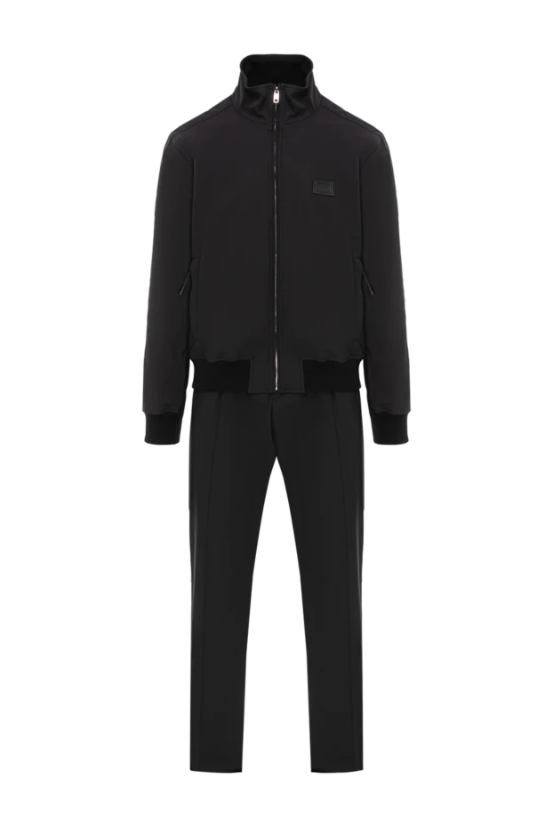 Прогулочный костюм из шерстяного полотна мужской черный - фото 1