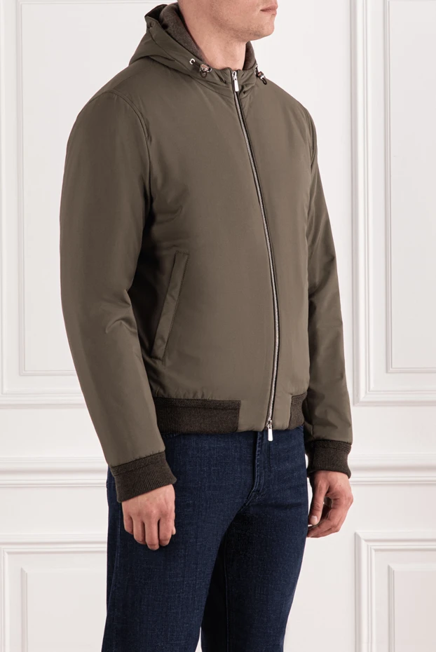 Lenoci a beige and olive jacket with a minimalist cut 191139 - photo 3