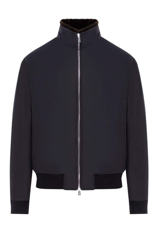 Куртка синяя из плотного нейлона с внутренней отделкой из меха
- фото 1