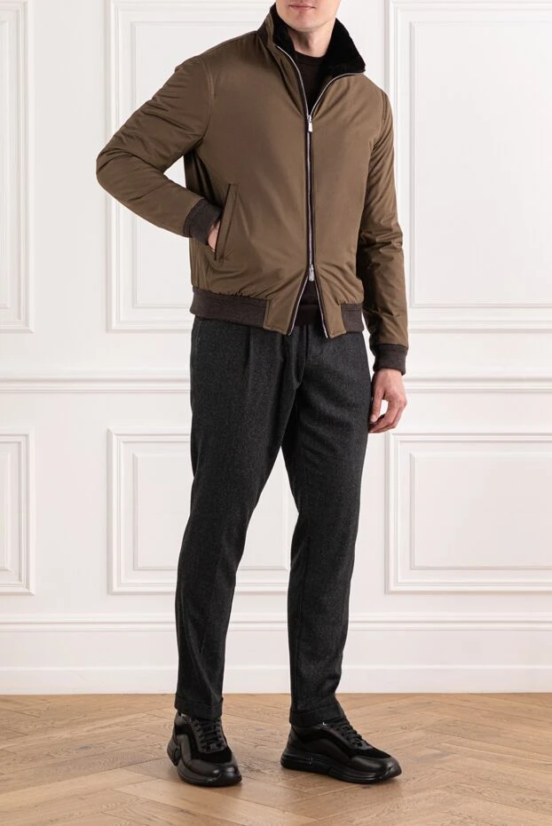 Lenoci men's jacket made of thick material with soft fur trim 191141 - photo 2