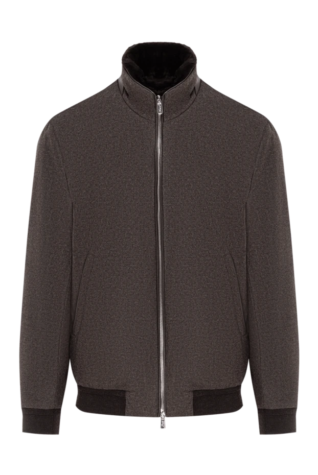 Жағасы үлбіреген ерлерге арналған қоңыр күрте - фото 1