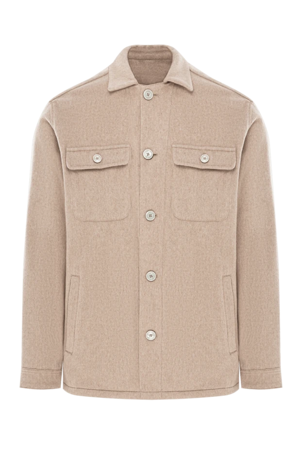 Бежевый кашемир жейде, патч қалталары бар - фото 1