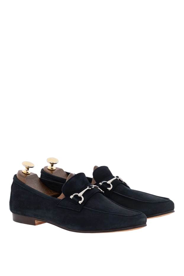 Andrea Ventura dark blue suede loafers with a silver buckle 191257 - photo 3