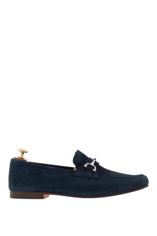 Жылтыратылған күміс ілгегі бар көк күдері лоферлер
- фото 1