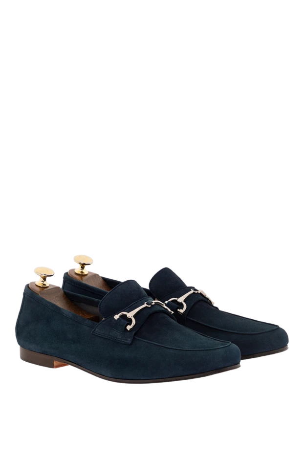 Andrea Ventura blue suede loafers with a polished silver buckle
 191258 - photo 3