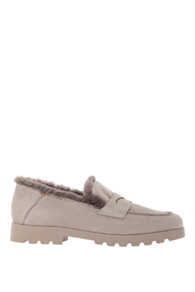 Лоферы из мягкой замши с утеплением и рельефной подошвой - фото 1