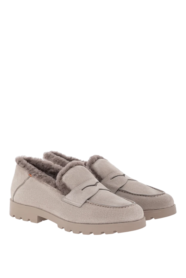 Santoni оқшаулағыш және текстуралы табаны бар жұмсақ күдері лоферлер 191266 - фото 3