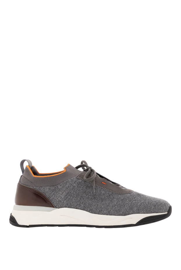 Men's gray sneakers made of stretch wool knit and leather
- photo 1