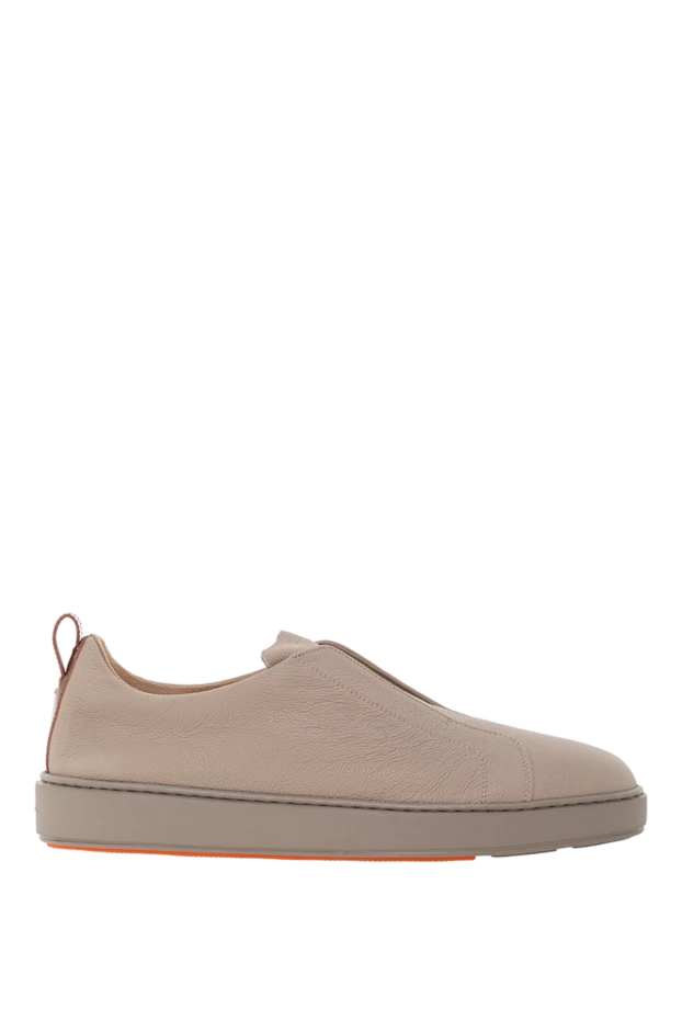 Ерлерге арналған бежевый былғары слиппен кроссовкалар
- фото 1