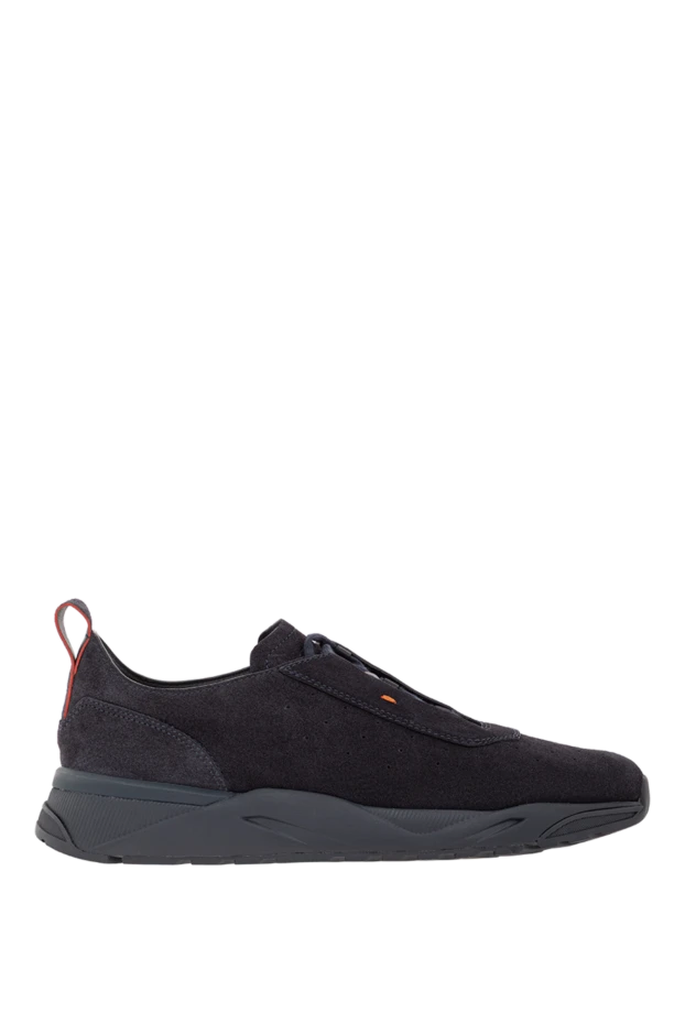 Soft blue suede sneakers with an anatomical sole - photo 1