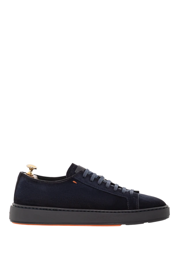 Ашық қызғылт сары детальдары бар қара көк күдері ерлерге арналған кроссовкалар
- фото 1