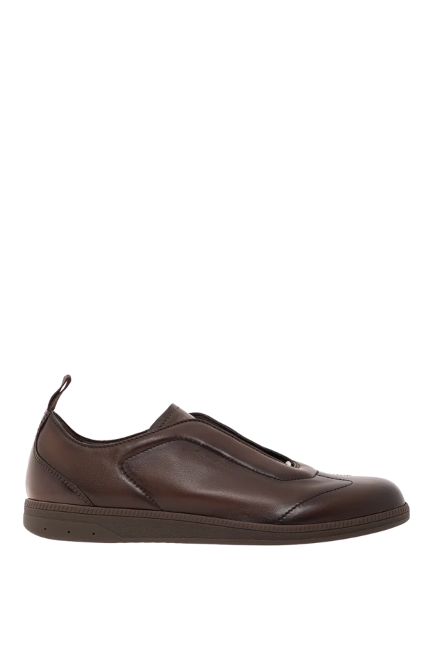 Повседневные мужские коричневые кожаные кроссовки
- фото 1