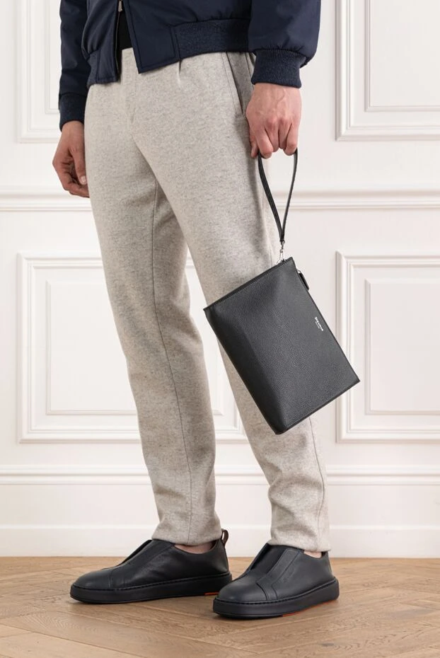 Men's blue slip-on sneakers made of ultra-soft leather
- photo 2