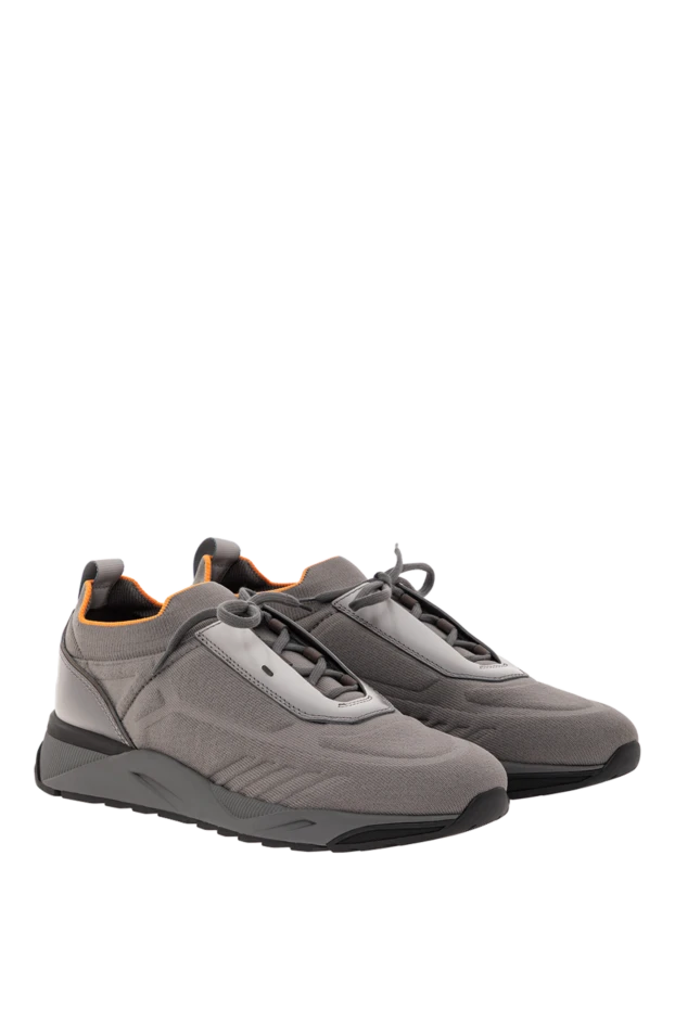 Santoni легкие текстильные кроссовки с усиленными вставками и амортизирующей подошвой 191290 - фото 3
