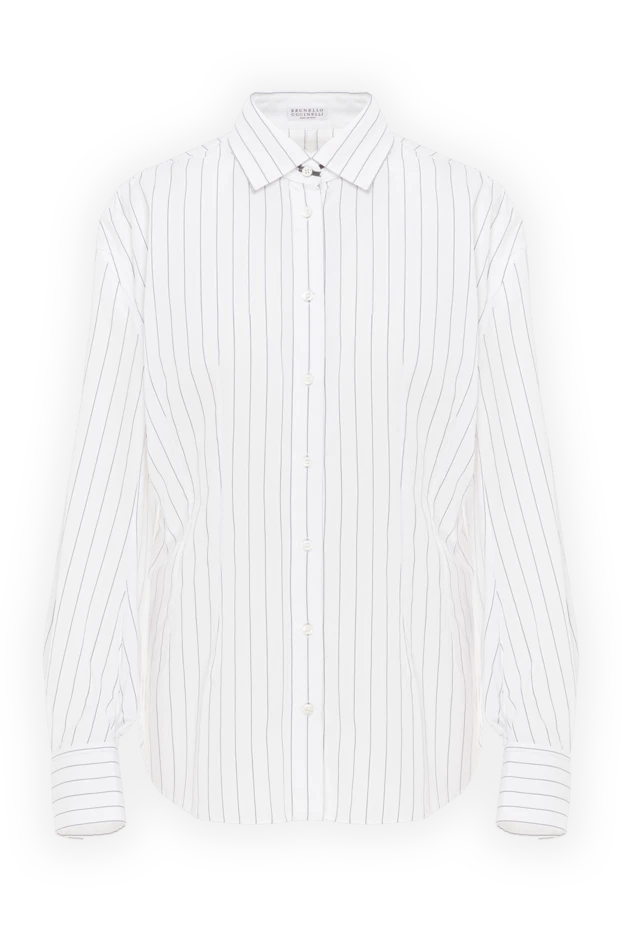 White cotton and silk shirt with pinstripes
- photo 1