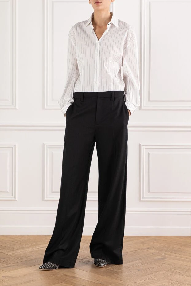 White cotton and silk shirt with pinstripes
 - photo 2