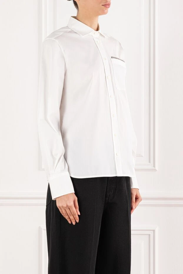 Brunello Cucinelli қалталы әшекейлі ұзын жеңді әйелдер көйлегі 191304 - фото 3