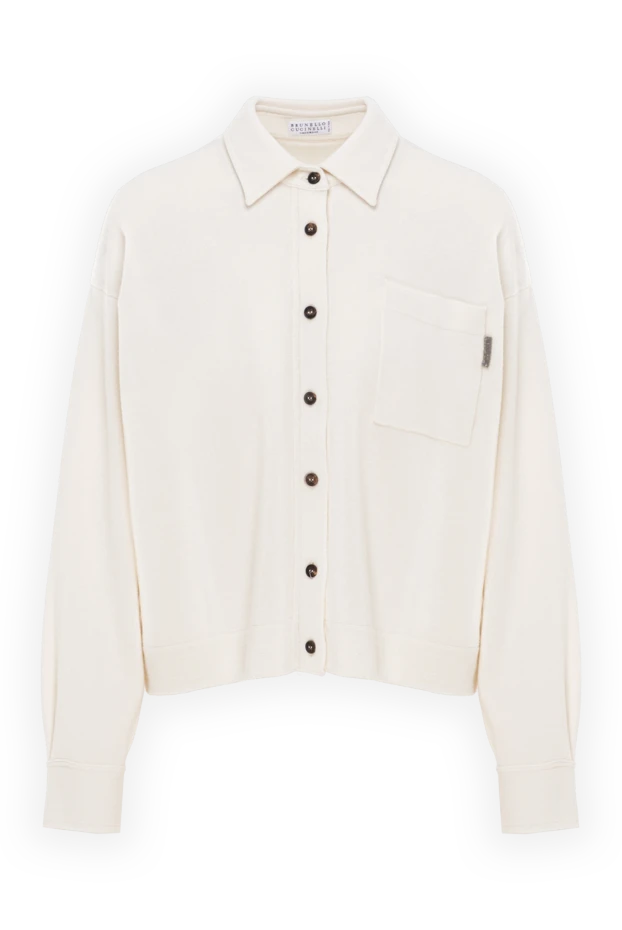 Кардиган из кашемира с накладным карманом и пуговицами - фото 1