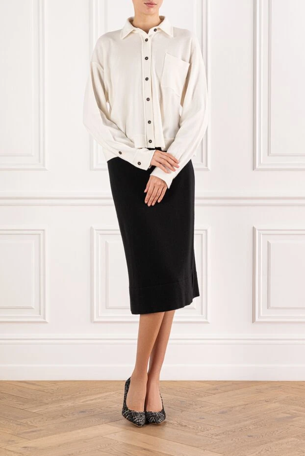 Кардиган из кашемира с накладным карманом и пуговицами - фото 2