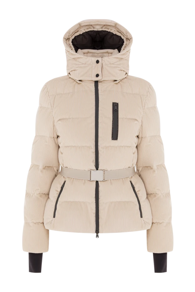 Women's cream cotton corduroy down jacket with goose down filling - photo 1