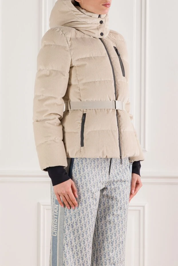 Brunello Cucinelli қаз мамығымен толтырылған, крем мақтадан жасалған вельвет мамық күртеше 191317 - фото 3